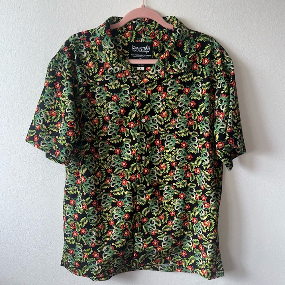 Men's M Dragon Ball Super Floral Camp Shirt